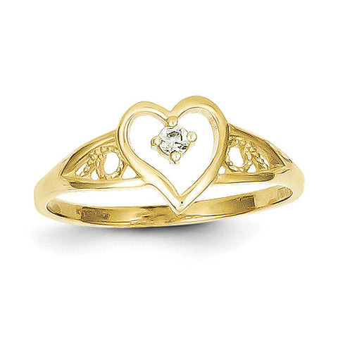 10k Heart CZ Ring 10C1213 - shirin-diamonds