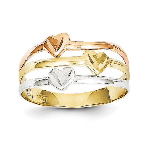 10k Two-tone w/White Rhodium Polished Heart Ring 10C1240 - shirin-diamonds