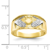 10k & Rhodium Men's Claddagh Ring 10C1269