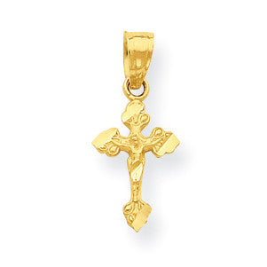 10k Tiny Crucifix Pendant 10C1309 - shirin-diamonds