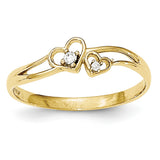 10k CZ Double Heart Ring 10C1338 - shirin-diamonds
