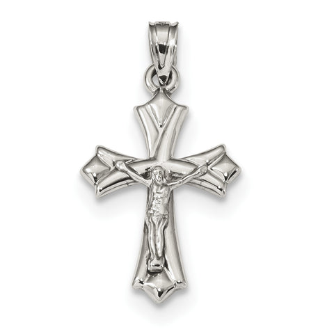 10k White Gold Reversible Crucifix /Cross Pendant 10C1341 - shirin-diamonds