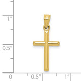 10k Polished Hollow Cross Pendant 10C1344
