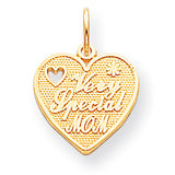 10k VERY SPECIAL MOM HEART CHARM 10C433 - shirin-diamonds