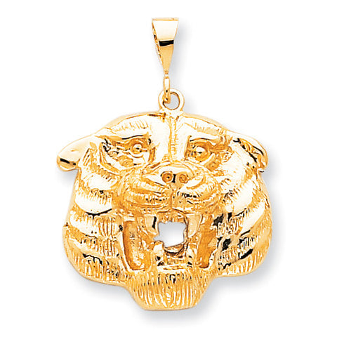 10k Solid Polished Tigers Head Charm 10C587 - shirin-diamonds