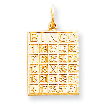 10k Solid Bingo Card Charm 10C728 - shirin-diamonds