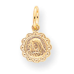 10k Solid Satin Polished Our Lady of Sorrows Disc Pendant 10C88 - shirin-diamonds