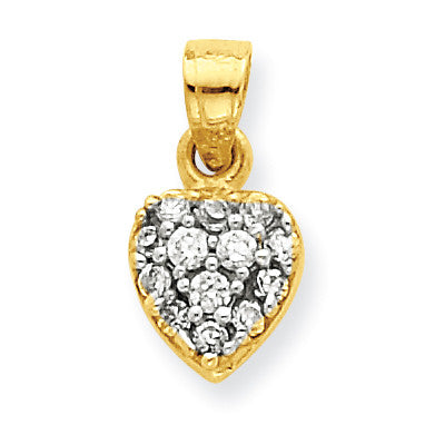 10k CZ Cluster Heart Charm 10C913 - shirin-diamonds