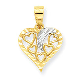 10k & Rhodium Heart Charm 10C929 - shirin-diamonds