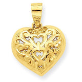 10k Diamond-Cut Heart Charm 10C932 - shirin-diamonds