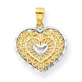10k & Rhodium Heart Charm 10C940 - shirin-diamonds