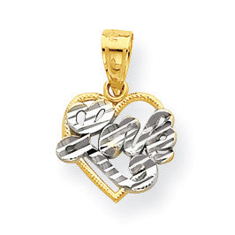 10k & Rhodium Love Heart Charm 10C946 - shirin-diamonds