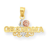 10k Two-tone & White Rhodium #1 Grandma Charm 10C965 - shirin-diamonds