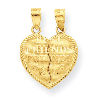 10k Best Friends Break-apart Heart Charm 10C978 - shirin-diamonds