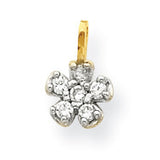 10k Small CZ Flower Charm 10C990 - shirin-diamonds