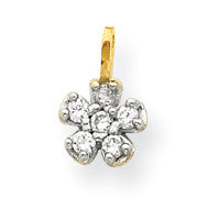 10k Small CZ Flower Charm 10C990 - shirin-diamonds