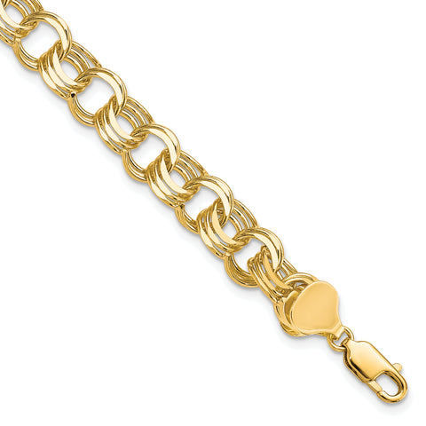 10k Triple Link Charm Bracelet