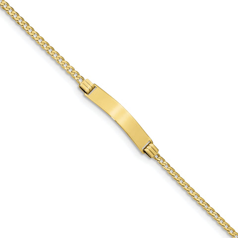 10k Flat Curb Link ID Bracelet 10CUR75ID - shirin-diamonds