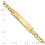 10K Yellow Gold Semi-solid Curb Link ID Bracelet