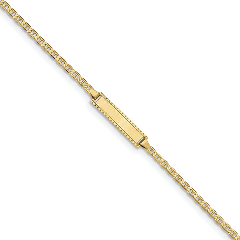 10k Flat Anchor Link ID Bracelet 10DCID86 - shirin-diamonds