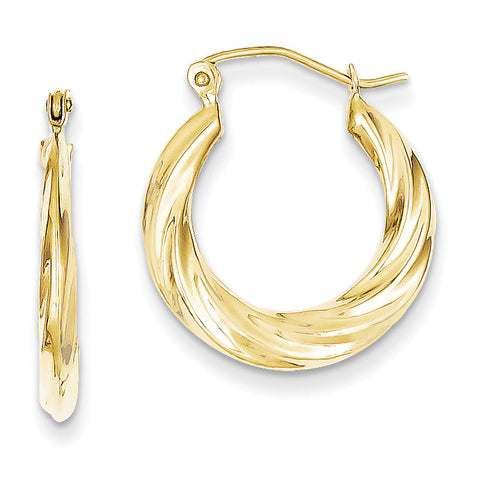 10k Fancy Small Hoop Earrings 10ER116 - shirin-diamonds