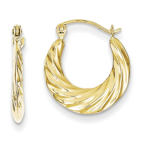 10k Fancy Small Hoop Earrings 10ER120 - shirin-diamonds
