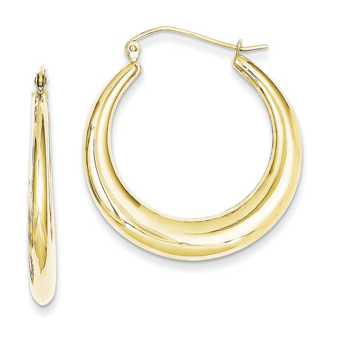 10k Polished Hollow Classic Earrings 10ER139 - shirin-diamonds