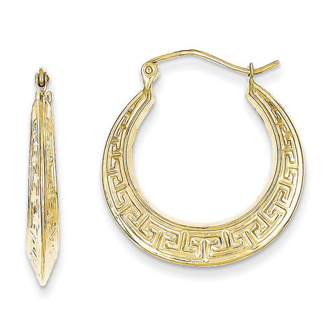 10k Polished Hollow Greek Key Earrings 10ER145 - shirin-diamonds