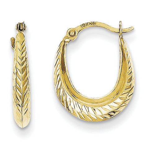 10K Textured Hollow Hoop Earrings 10ER253 - shirin-diamonds