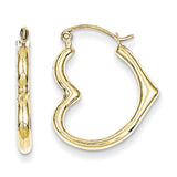 10K Hollow Heart Shape Hollow Hoop Earrings 10ER267 - shirin-diamonds