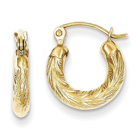 10k Fancy Small Hoop Earrings 10ER89 - shirin-diamonds