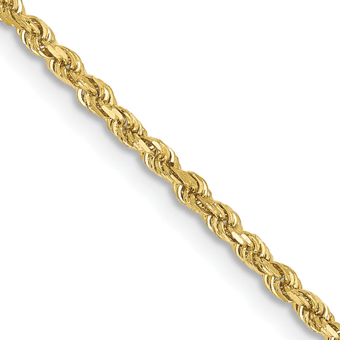 10k 2mm Handmade Diamond-cut Rope Chain