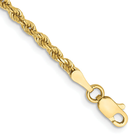 10k 2.5mm Handmade Diamond-cut Rope Chain