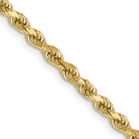 10k 2.75mm Handmade Diamond-cut Rope Chain