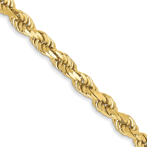 10k 3mm Handmade Diamond-cut Rope Chain