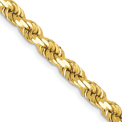10k 5mm Handmade Diamond-cut Rope Chain