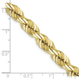 10k 7mm Handmade Diamond-cut Rope Chain