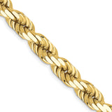 10K Yellow Gold 8mm Handmade Diamond Cut Rope Chain 24 Inch
