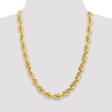 10k Yellow Gold Diamond-Cut Rope Chain Necklace