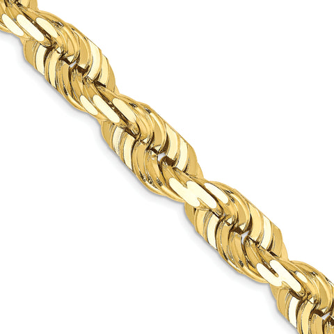 10k Yellow Gold Diamond-Cut Rope Chain Necklace