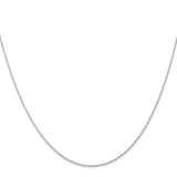 10k White Gold Thin 18in Carded Cable Rope Necklace Chain