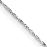 10k White Gold Thin 18in Carded Cable Rope Necklace Chain
