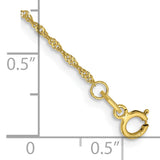 10k Yellow Gold Singapore Chain Bracelet