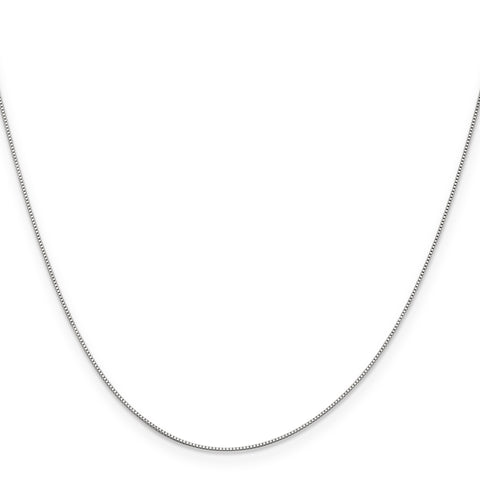 10k White Gold Box Chain Necklace