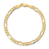 10k Yellow Gold Light Figaro Chain Bracelet