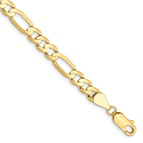 10k Yellow Gold Light Figaro Chain Bracelet