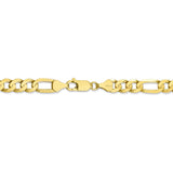 10k 6.75mm Light Concave Figaro Chain Lobster Clasp 10LF180 - shirin-diamonds