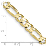 10K Yellow Gold 7.5mm Light Concave Figaro Chain 20 Inch