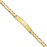 10k Figaro Link ID Bracelet 10LID7 - shirin-diamonds
