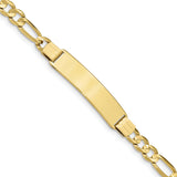 10k Figaro Link ID Bracelet 10LID7 - shirin-diamonds
